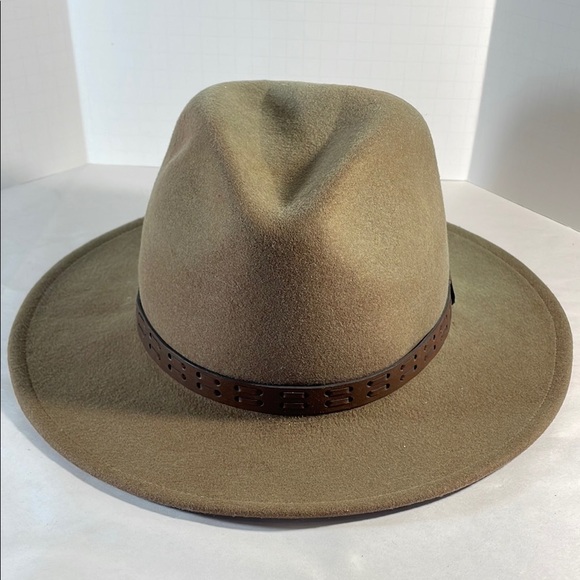 Country Gentleman Bromley Tan Brown Lite Felt Wool Fedora Water Repellent Sz M - Picture 2 of 7